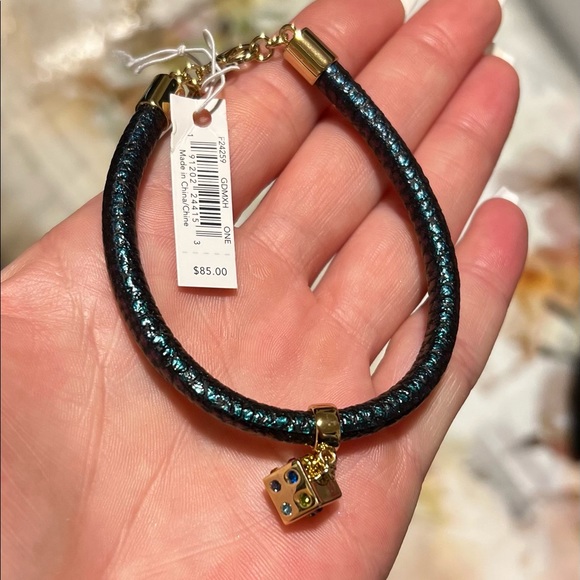 SOLD Coach Leather & Dice Charm Bracelet - Picture 4 of 6